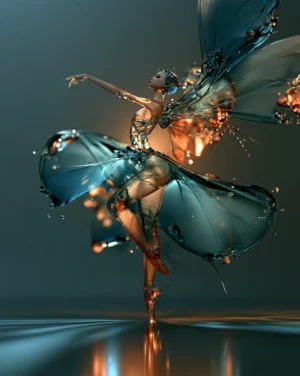leaping glass wing dancer art