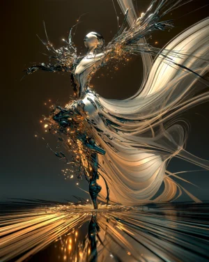 rising silk dancer art