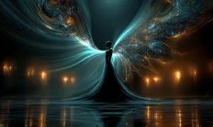 candlelit wing lady art