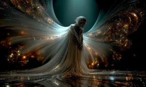 hooded wing figure art