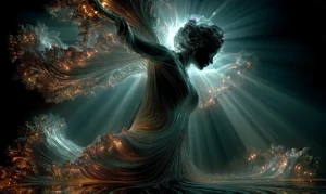 curled hair angel art