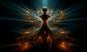 fire mirrored gown art