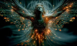 beaded wing muse art