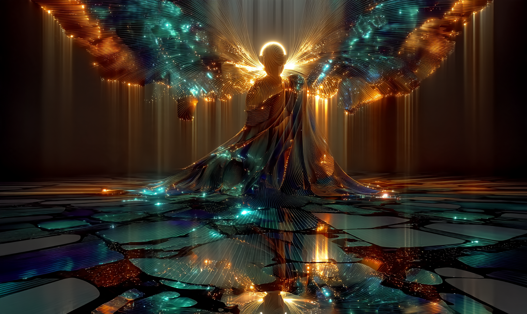 halo glass hall fantasy art