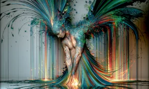 dripping color wings art