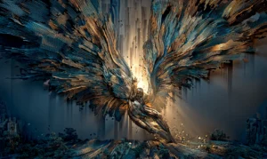 shattered wing fall art