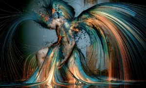 rainbow hair dissolve art