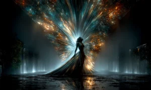 fountain garden angel art