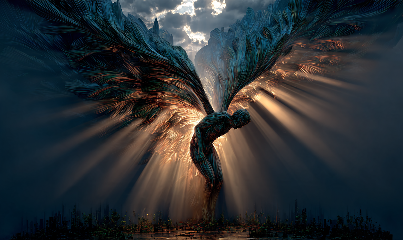 mountain wing angel art