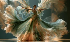 billowing skirt dancer art