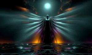 moon above wings art
