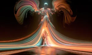 peach wave wings art