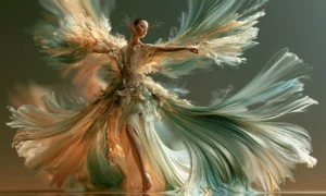 floral plume dancer art