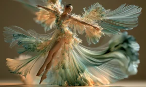 leaping feather dancer art