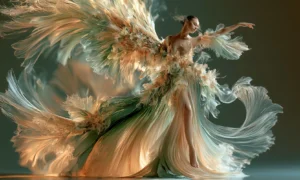 wing skirt turn dancer art