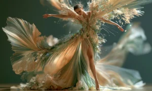 feather spray dancer art