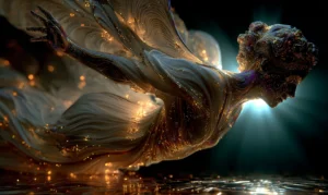 falling statue art