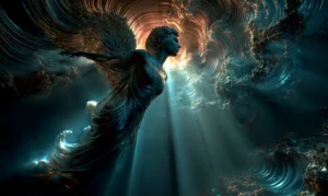 marble angel storm art