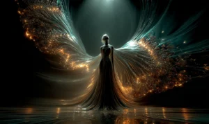 black gown queen art
