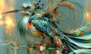 fringe throat kingfisher art