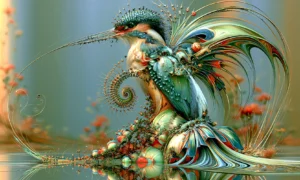 fan tail kingfisher art