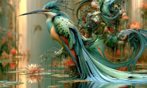 sunlit kingfisher art
