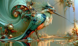 round eye heron art