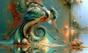 backward looking kingfisher art