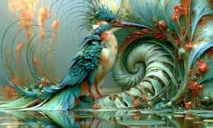 ribbed shell kingfisher art