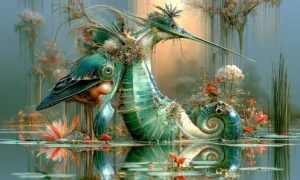 seahorse kingfisher art