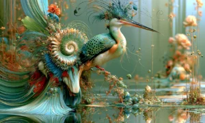 spotted neck egret art