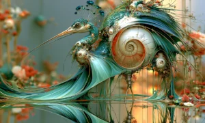 shell backed ibis art