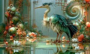 orchard of pearls egret art