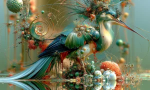 blue wing heron art