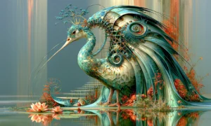 stair heron art