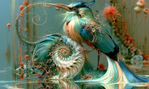 blue crest kingfisher art