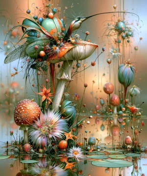 star garden hummingbird art