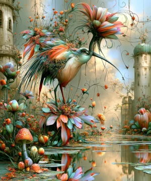 tower garden heron art