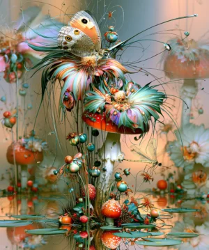 painted butterfly garden art