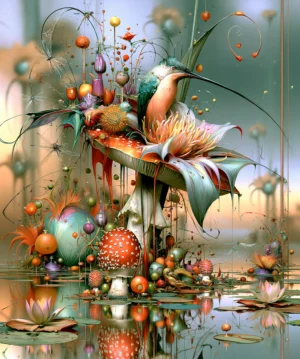 lily spike hummingbird art