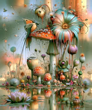 poppy pod kingfisher art