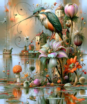 harbor kingfisher art