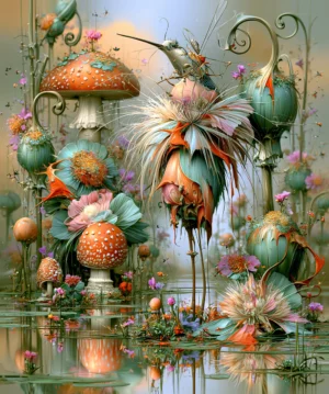 tall cap hummingbird art