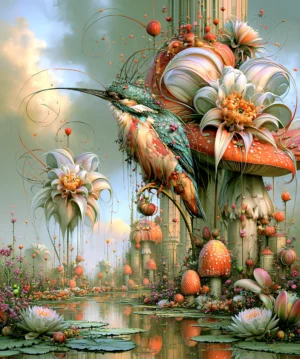 daisy garden kingfisher art