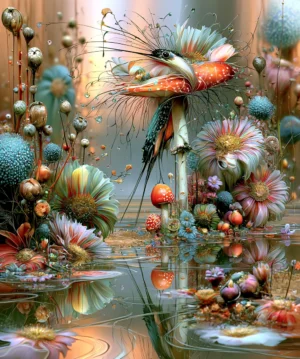 thistle crest hummingbird art