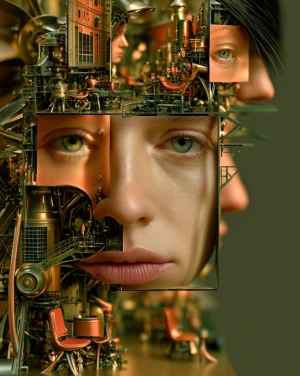 face in the city art