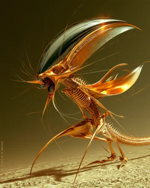 gold mantis art