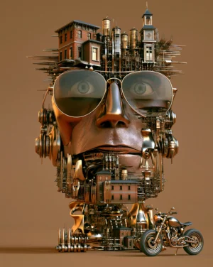 city head sunglasses art
