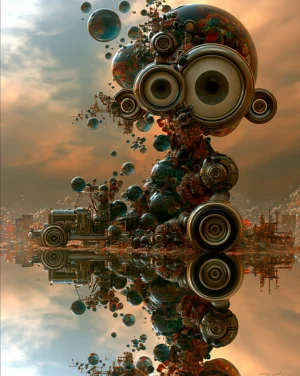floating bubble tower art