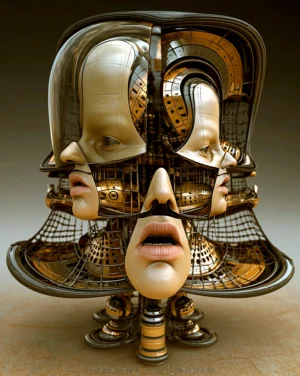 many faced helmet art